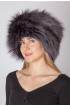 Dark blue fox fur hat